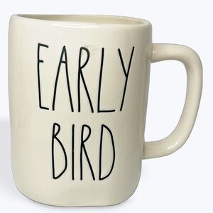 RAE DUNN EARLY BIRD White Ceramic Collectible Farmhouse Coffee Tea Mug Cup